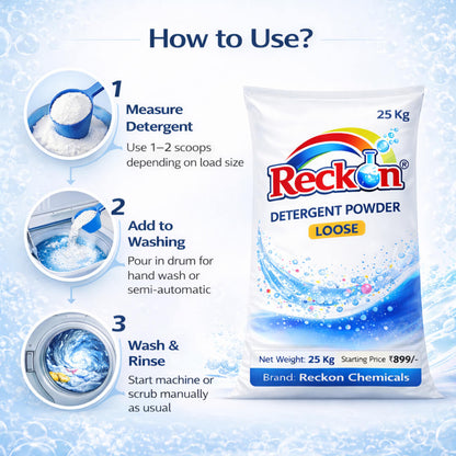 Reckon Detergent Powder – Loose (25 Kg Bag)